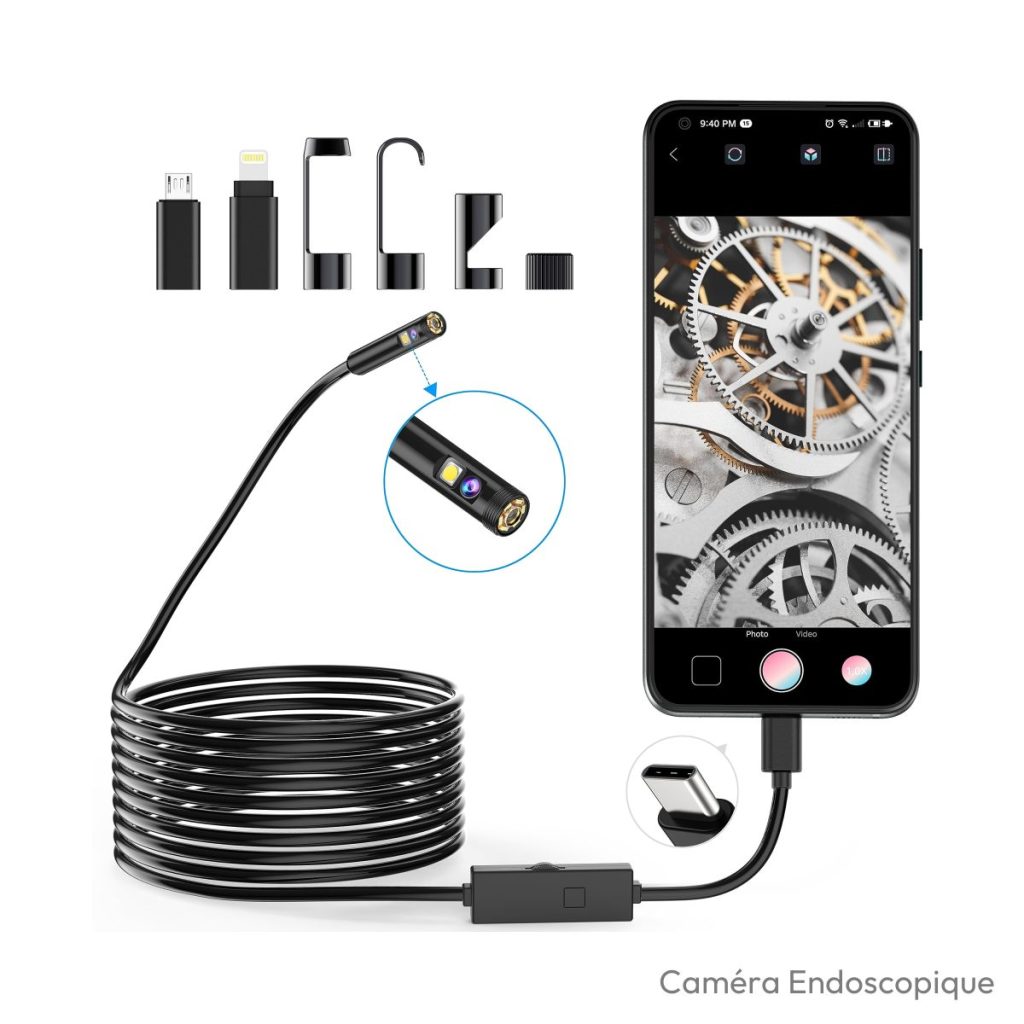 Caméra endoscopique Lightswim TENG-W400-TWO double objectif 5 m 1920P